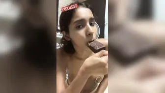 GF Playing With Ice Cream All Over Her Massive Chest