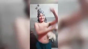 Bangladeshi GF Getting Naked In Bathroom Before Shower