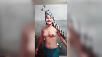 Bangladeshi GF Getting Naked In Bathroom Before Shower