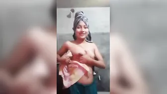 Bangladeshi GF Getting Naked In Bathroom Before Shower