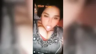 My Horny GF Playing With Her Big Naked Tits On Video