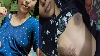 Skinny College GF Showing Her Small Tits In Selfie