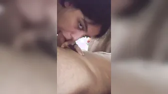 Desi Babe Sucking Him Deep While Showing Off Her Tits In Video
