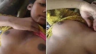 Virgin GF Showing Off Her Untouched Puffy Pussy Bare