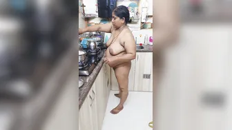 Mature Mother Getting Naked For Him In The Empty Kitchen