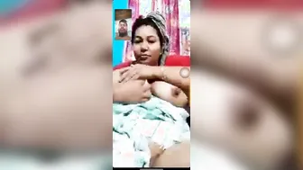Long Nipple Bhabhi Stripping Naked On Video Call For Lover