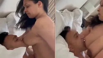 Busty Milf Letting Him Taste Her Milk In Cheap Hotel Bedroom