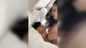 Busty Milf Letting Him Taste Her Milk In Cheap Hotel Bedroom