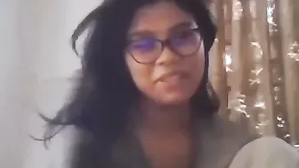 Nerdy GF Lifting Her Top Revealing Perky Natural Boobs