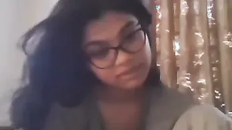 Nerdy GF Lifting Her Top Revealing Perky Natural Boobs