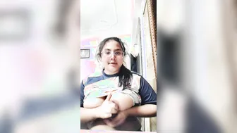Chubby Indian Babe Playing With Her Huge Tits Going Topless
