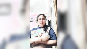 Chubby Indian Babe Playing With Her Huge Tits Going Topless