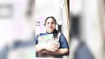 Chubby Indian Babe Playing With Her Huge Tits Going Topless