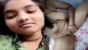 Pretty Babe Stripping Naked And Touching Herself In Homemade