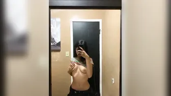 Busty Indian Babe Recording Her Huge Boobs In Bathroom Mirror