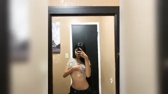 Busty Indian Babe Recording Her Huge Boobs In Bathroom Mirror