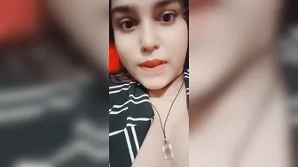 Cute GF Flashing Her Perky Boobs In Selfie Video Alone