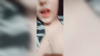 Cute GF Flashing Her Perky Boobs In Selfie Video Alone
