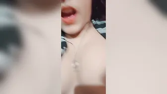 Cute GF Flashing Her Perky Boobs In Selfie Video Alone