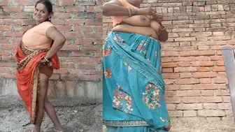 Village Bhabhi With Huge Boobs Getting Railed Outside Hard