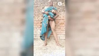 Village Bhabhi With Huge Boobs Getting Railed Outside Hard