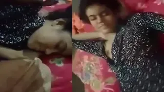 Sleepy Gf Showing Her Boobs To Boyfriend In Bed Half Awake