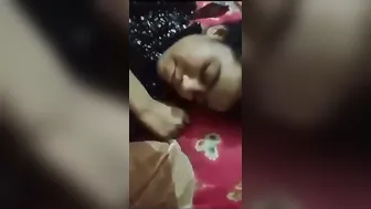 Sleepy Gf Showing Her Boobs To Boyfriend In Bed Half Awake
