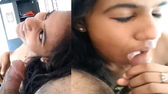 South Indian Babe With Perky Tits Sucking His Dick Eagerly