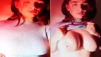 Hot Desi Babe Flashing Her Massive Tits For The Camera