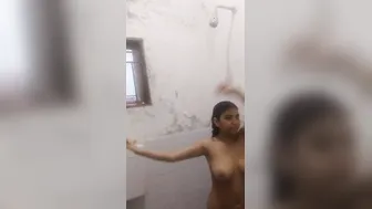Busty Desi Babe Soaking Wet Showering Completely Nude Alone