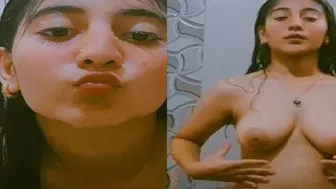 Innocent College Girl Caught Bathing Showing Everything Alone