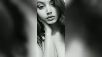 Desi Babe Showing Off Her Beautiful Tits In Black And White