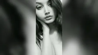 Desi Babe Showing Off Her Beautiful Tits In Black And White