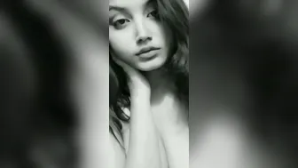 Desi Babe Showing Off Her Beautiful Tits In Black And White