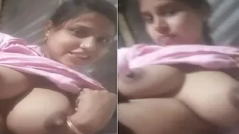 Busty Married Woman Showing Off Her Massive Tits On Camera Now