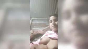 Busty Married Woman Showing Off Her Massive Tits On Camera Now
