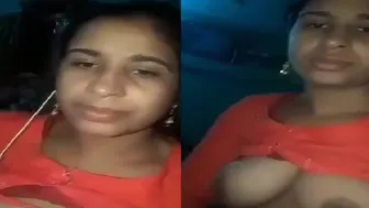 Village Married Woman Showing Bare Chest On Video For Her Man