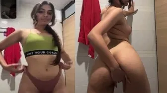 Sexy GF With Perfect Ass Getting Naked On Video Call