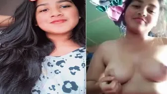 Village Girl Recording Herself Topless Teasing With Her Chest