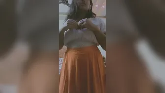 Chubby GF Undressing Showing Off Her Massive Tits