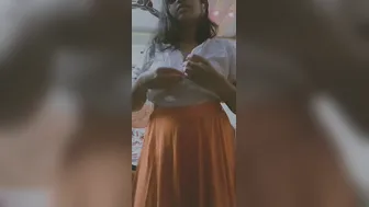 Chubby GF Undressing Showing Off Her Massive Tits