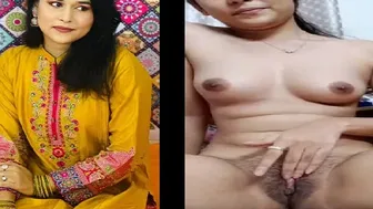 Hairy Pussy GF Fingering Herself On Bed Homemade Video