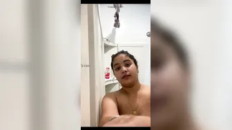 Chubby Babe Stripping Naked In Bath Revealing Hairy Pussy