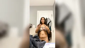 Chubby Babe Stripping Naked In Bath Revealing Hairy Pussy