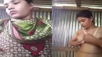 Village GF Stripping And Showing Her Natural Tits Slowly