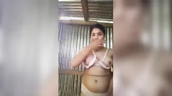Village GF Stripping And Showing Her Natural Tits Slowly