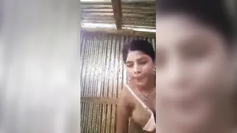 Village GF Stripping And Showing Her Natural Tits Slowly