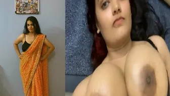 Married Bhabhi With Massive Boobs Stripping Topless Feeling Hot