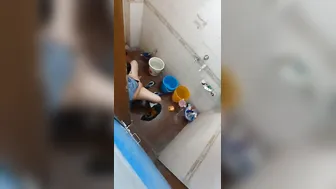 Neighbor Girl Bathing Naked Caught On My Hidden Bathroom Camera