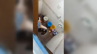 Neighbor Girl Bathing Naked Caught On My Hidden Bathroom Camera